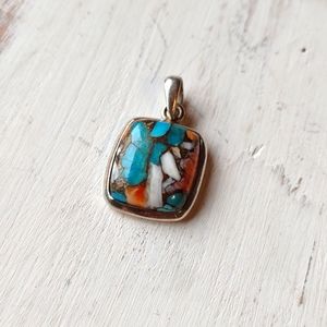 Turquoise and sterling silver pendant